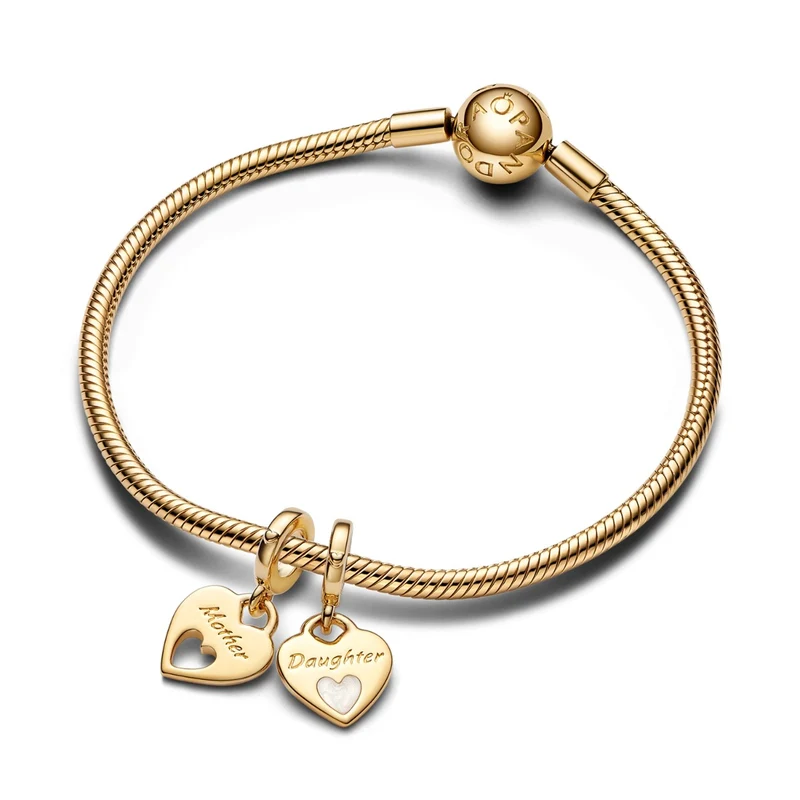 Pandora Moments 14 Karat Gold Plated Mother & Daughter Charms 769187C01