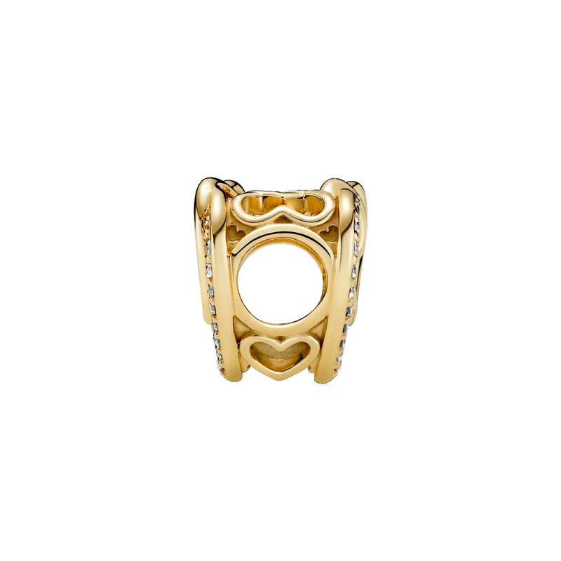 Pandora Moments Gold-coloured Entwined Hearts Charm with 14 Carat Gold Plating 769270C01