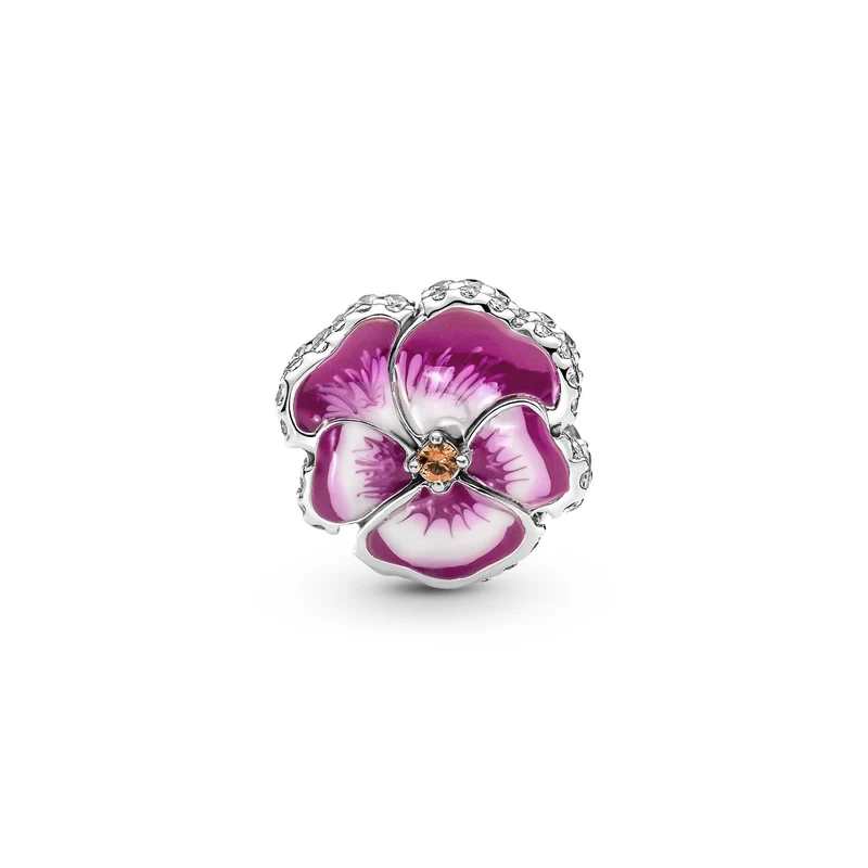 Pandora Moments 925 Sterling Silver Roze Viooltje Bedel 790777C01