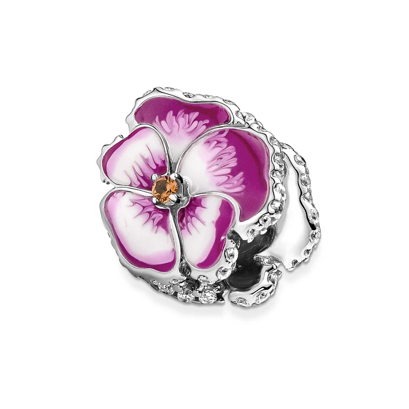 Pandora Moments 925 Sterling Silver Roze Viooltje Bedel 790777C01