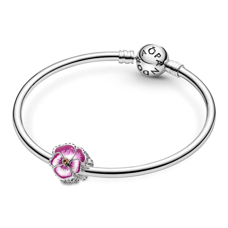 Pandora Moments 925 Sterling Silver Roze Viooltje Bedel 790777C01