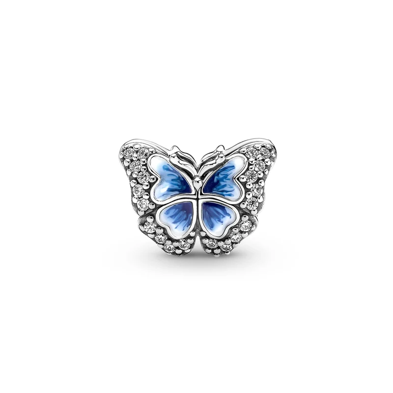 Pandora Moments 925 Sterling Silver Blauwe Vlinder Sprankelende Bedel 790761C01