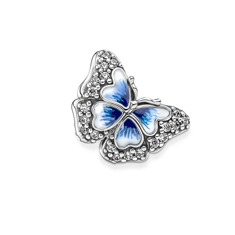 Pandora Moments 925 Sterling Silver Blauwe Vlinder Sprankelende Bedel 790761C01