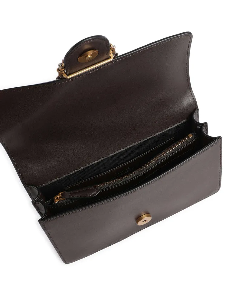 Pinko Love One Mini New Buckle Bandolera marrone marasca/antique gold