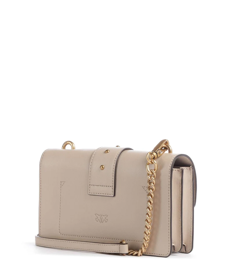 Pinko Love One Mini New Buckle Bandolera beige/grigio fumo/antique gold