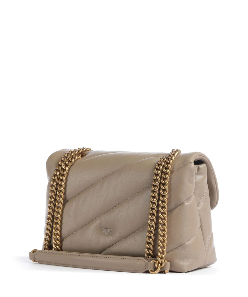 Pinko Love Puff Classic New Buckle Bolso de hombro grigio talpa/antique gold