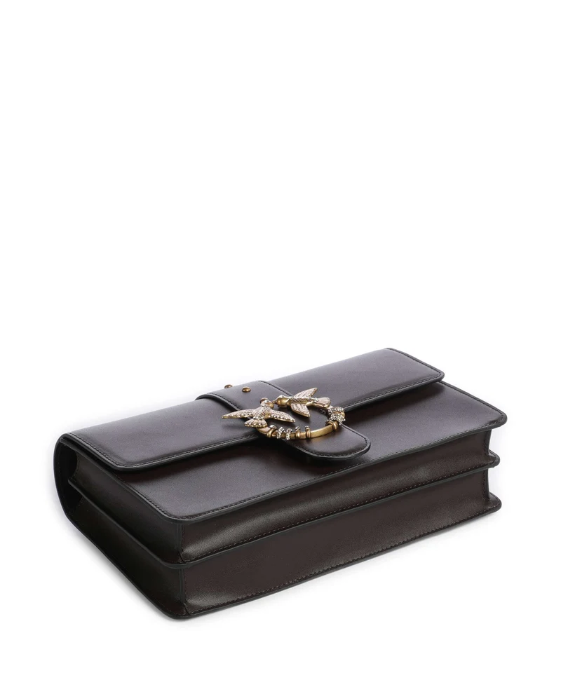 Pinko Love One Classic New Buckle Bandolera marrone marasca/antique gold