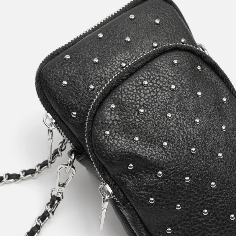 Tachita bolso bandolera mini para móvil con detalles metalizados