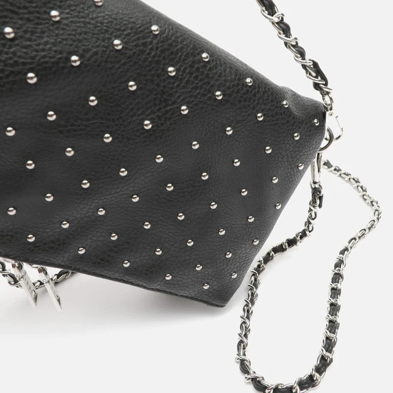 Tachita bolso bandolera con doble asa y detalles metalizados