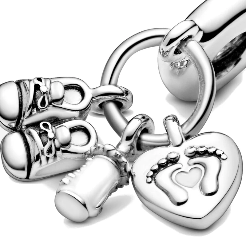Pandora People 925 Sterling Silver Baby Bottle en Shoes Hangende Bedel 798106CZ