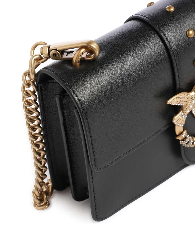 Pinko Love One Mini New Buckle Bandolera nero/antique gold