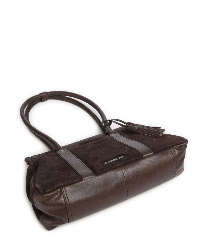 Spikes & Sparrow Suede Mix Milania Bolso de hombro dark brown