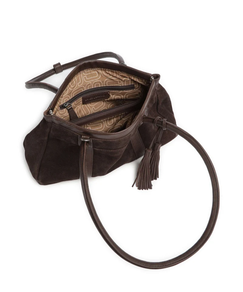 Spikes & Sparrow Suede Mix Milania Bolso de hombro dark brown
