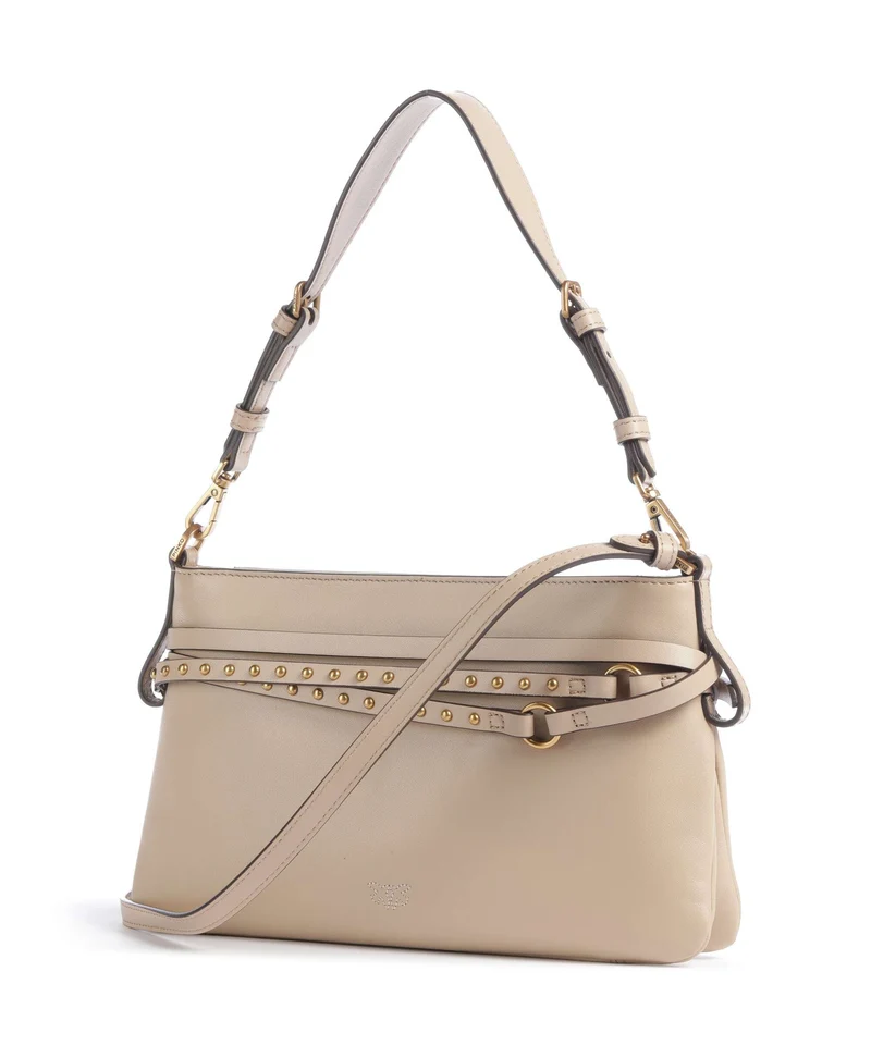 Pinko Belt Mini Bolso de hombro beige/grigio fumo/antique gold
