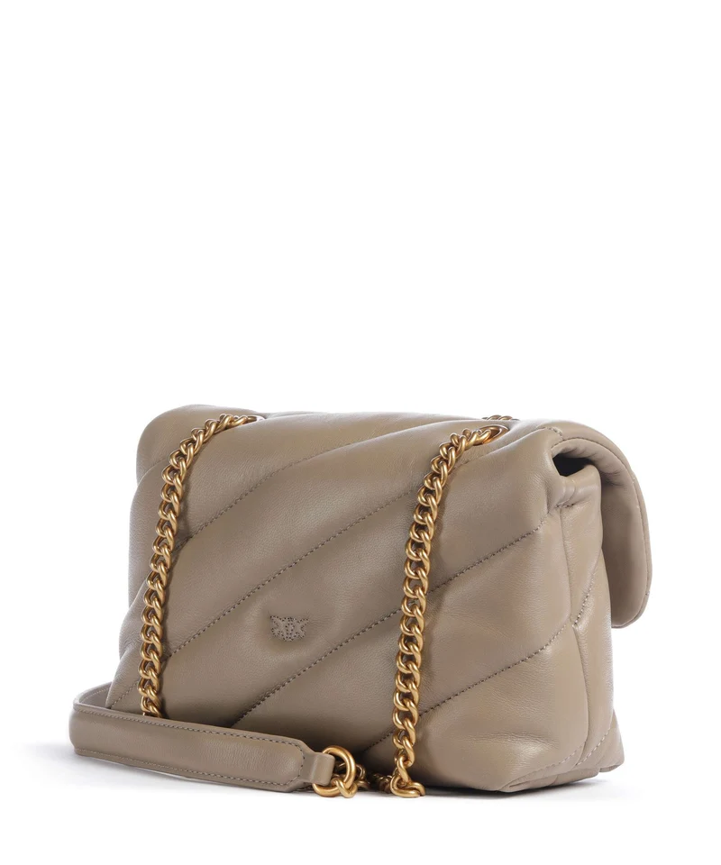 Pinko Love Puff Mini New Buckle Bolso de hombro grigio talpa/antique gold