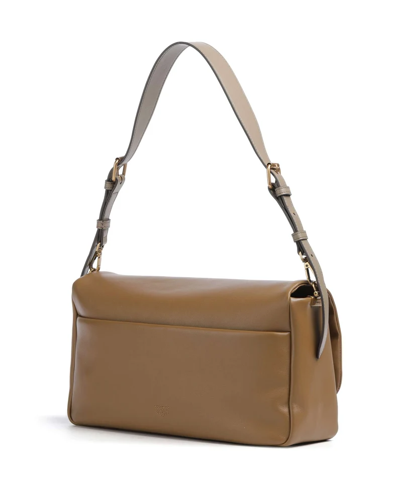 Pinko Click Soft Horizontal Bolso de hombro grigio talpa/antique gold