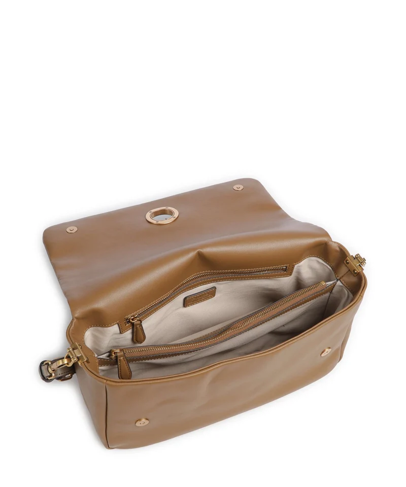 Pinko Click Soft Horizontal Bolso de hombro grigio talpa/antique gold