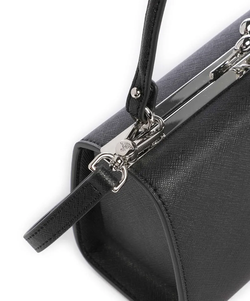 Vivienne Westwood Doll Frame Saffiano XL Bolso de mano black