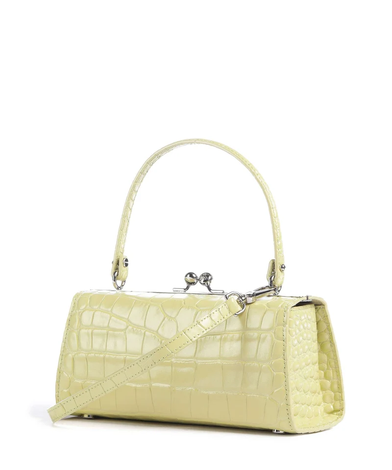 Vivienne Westwood Doll Frame Embossed Croc XL Bolso de mano lime green