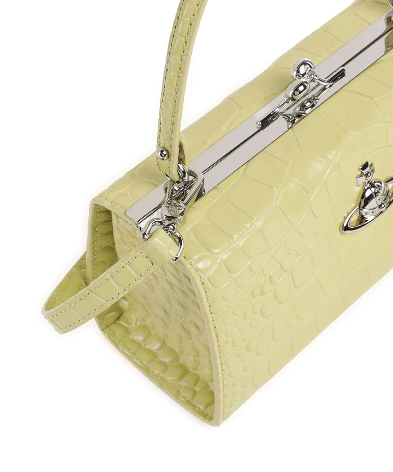 Vivienne Westwood Doll Frame Embossed Croc XL Bolso de mano lime green