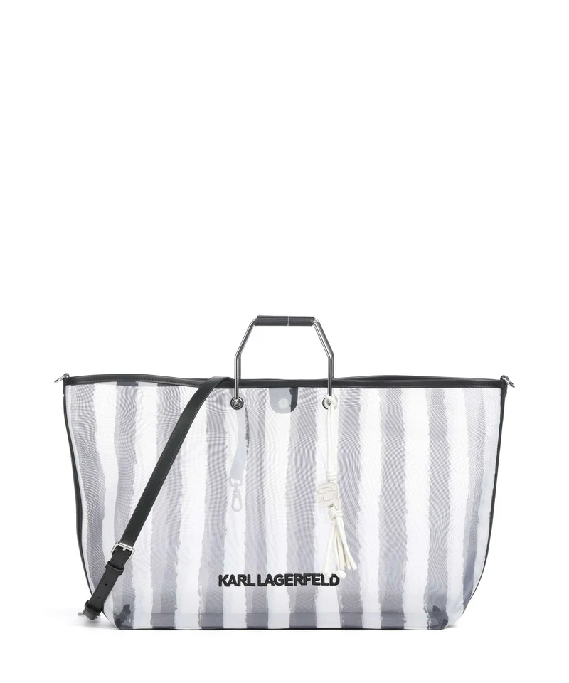 Karl Lagerfeld Ikon XXL Bolso de mano black stripes