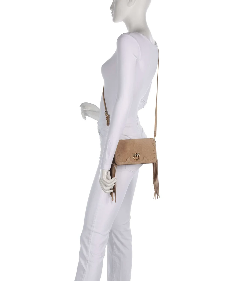 Pinko Love Click Soft Horizontal Mini Bandolera beige/scoiattolo/antique gold