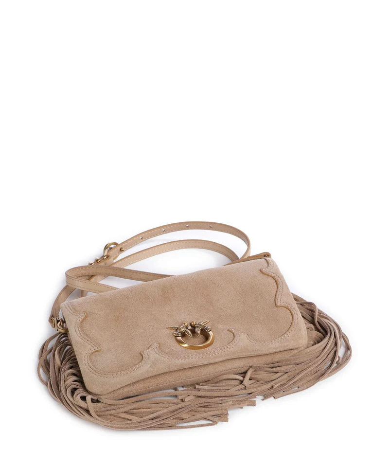 Pinko Love Click Soft Horizontal Mini Bandolera beige/scoiattolo/antique gold