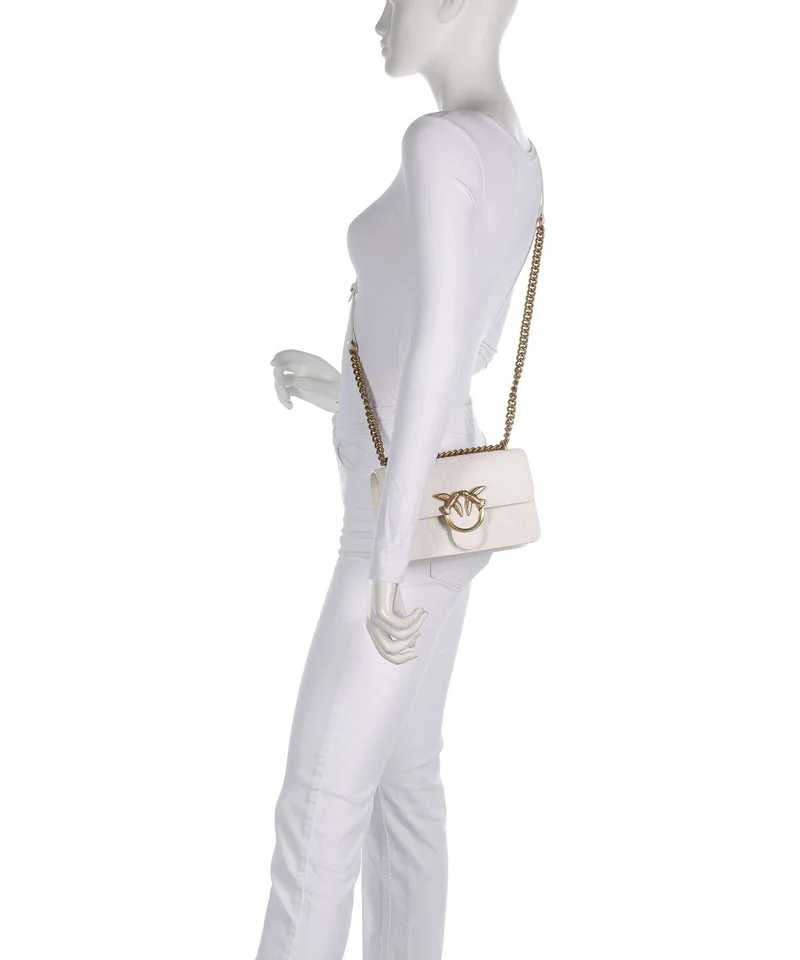 Pinko Love One Mini Bolso de hombro bianco nembo/antique gold