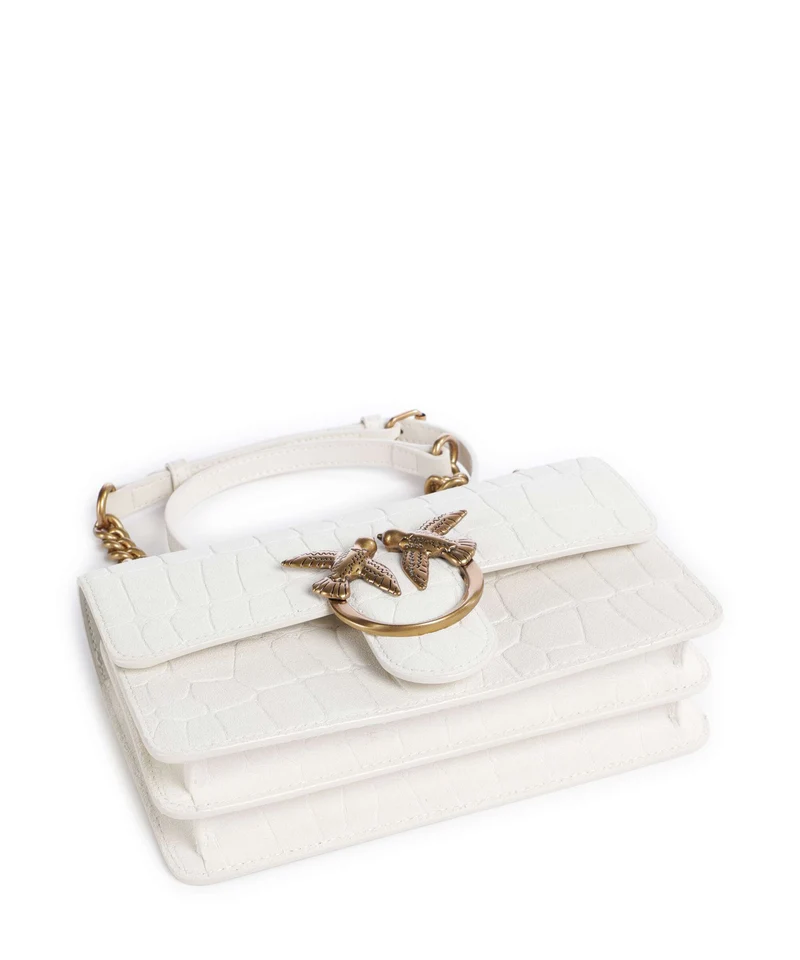 Pinko Love One Mini Bolso de hombro bianco nembo/antique gold