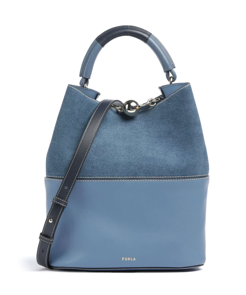 Furla Sfera S Bucket bolso de mano denim