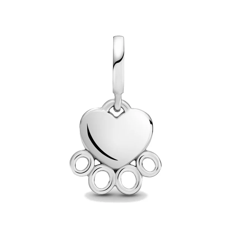 Pandora Passions 925 Sterling Silver Hearts & Paw Print Dangle Charm 799360C00