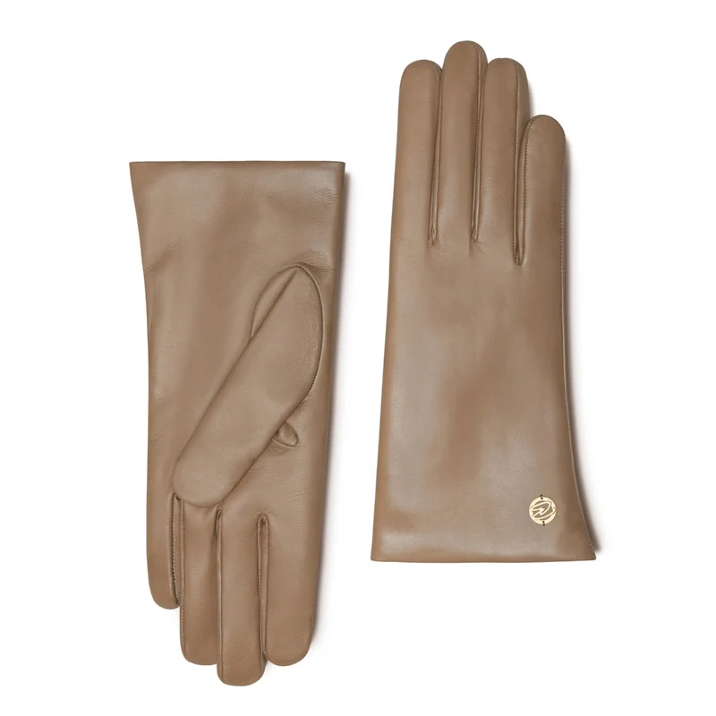 Isabel Bernard Honoré Eleanor Taupe goatskin Leren gloves IB67000-378-6.5