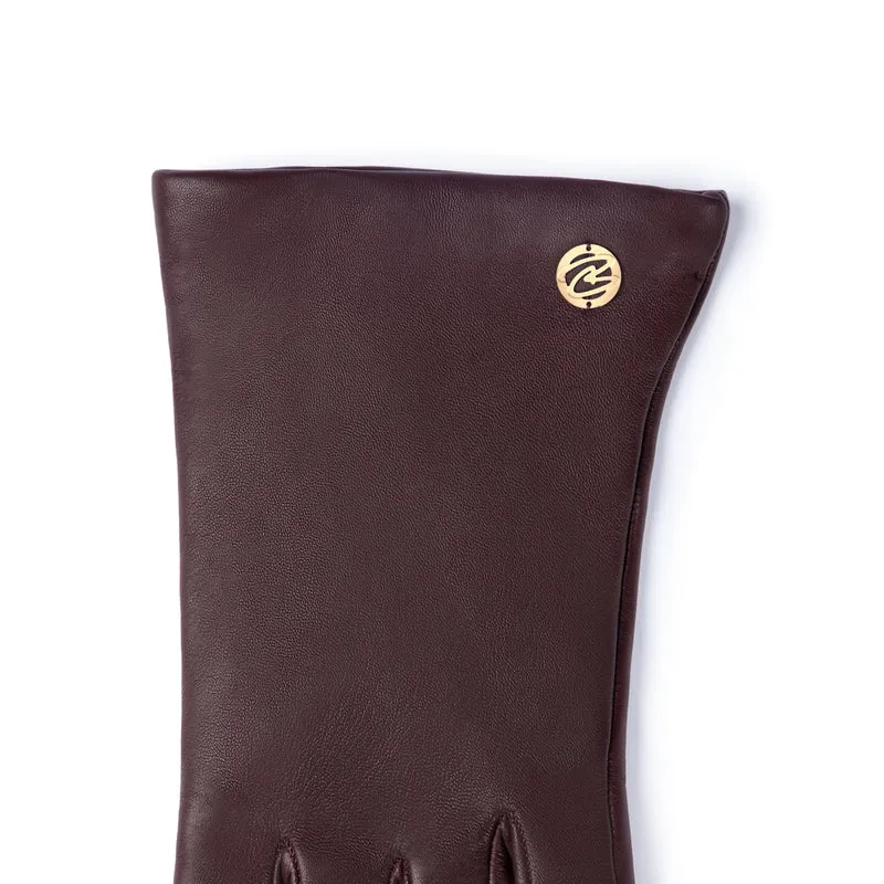 Isabel Bernard Isabel Bernard Honoré Eleanor donkerbruine leren handschoenen van geitenleer IB67000-331-8