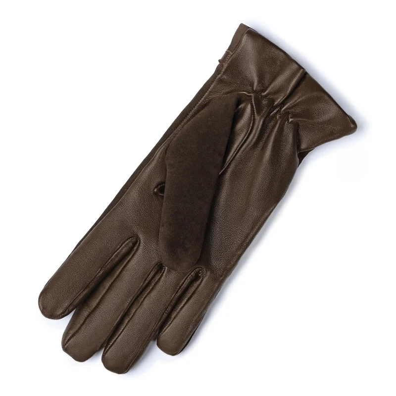 Isabel Bernard Isabel Bernard Honoré Marcelia donkerbruine suède leren handschoenen van geitenleer IB67001-131-6.5