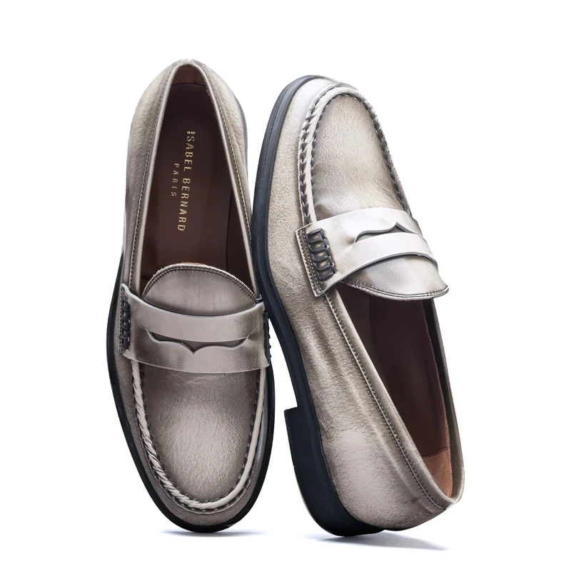 Isabel Bernard Vendôme Blandine créme loafers van spazzolato leer IB51015-638-39