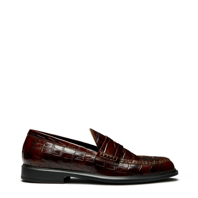 Isabel Bernard Vendôme Blandine Croco Bruine Kalfsleren Loafers IB51015-230-37