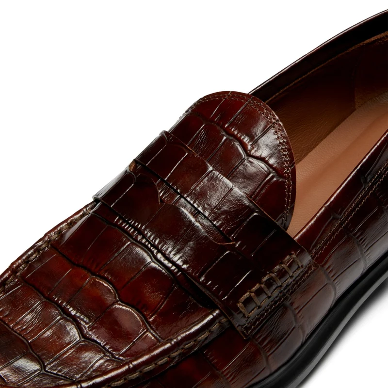 Isabel Bernard Vendôme Blandine Croco Bruine Kalfsleren Loafers IB51015-230-37