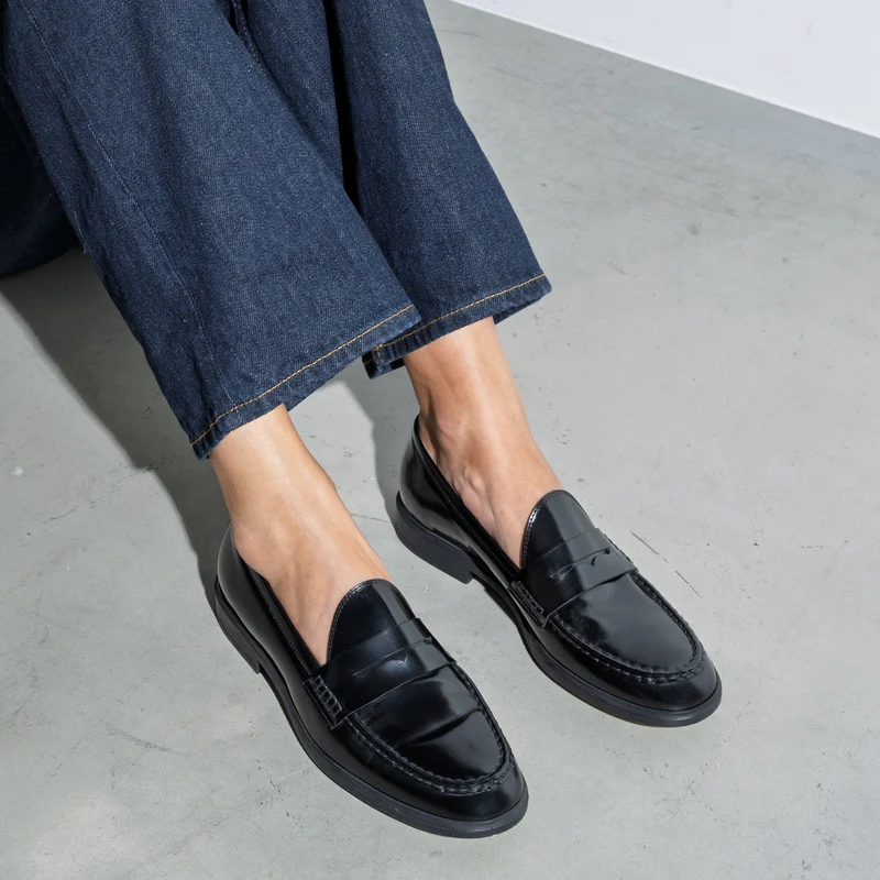 Isabel Bernard Vendôme Blandine Zwarte spazzolato Leren Loafers IB51015-601-37
