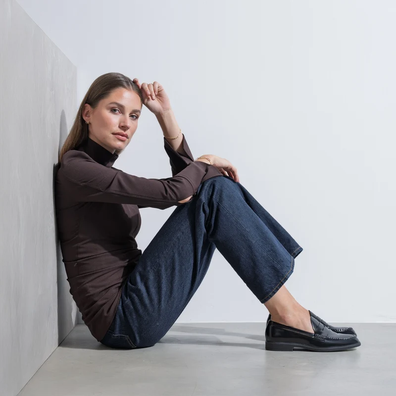 Isabel Bernard Vendôme Blandine Zwarte spazzolato Leren Loafers IB51015-601-37