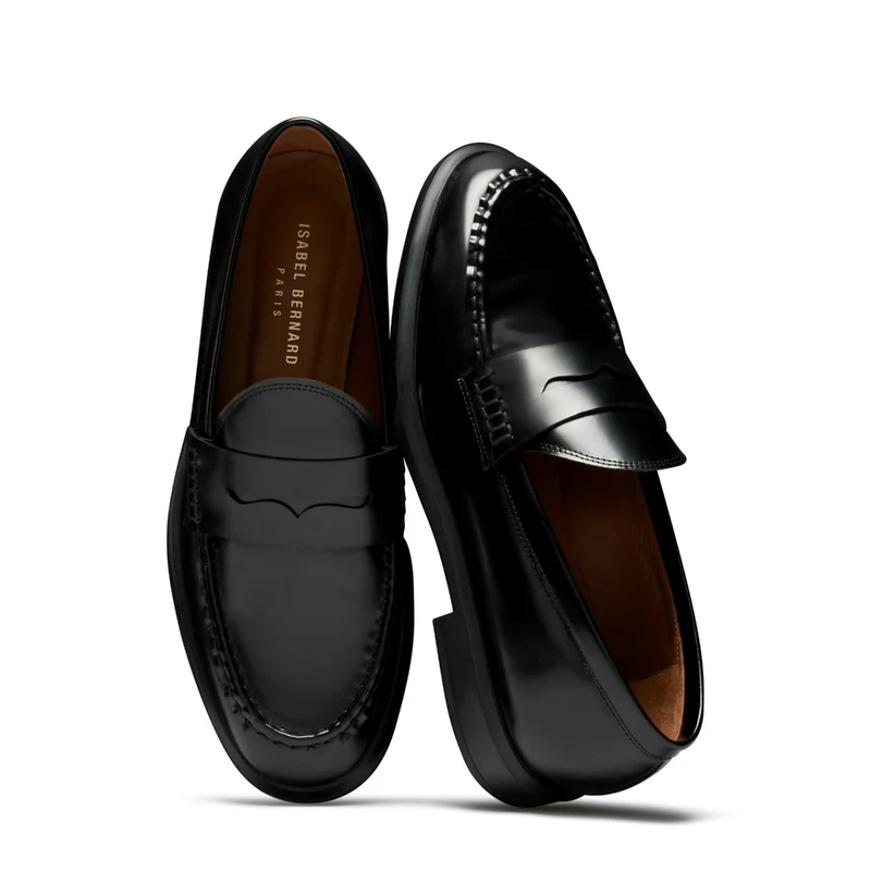 Isabel Bernard Vendôme Blandine Zwarte spazzolato Leren Loafers IB51015-601-37