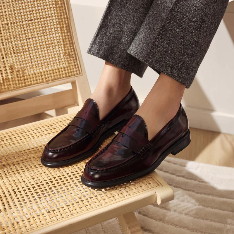 Isabel Bernard Vendôme Blandine Bordeaux Loafers van Kalfsleer IB51015-652-39