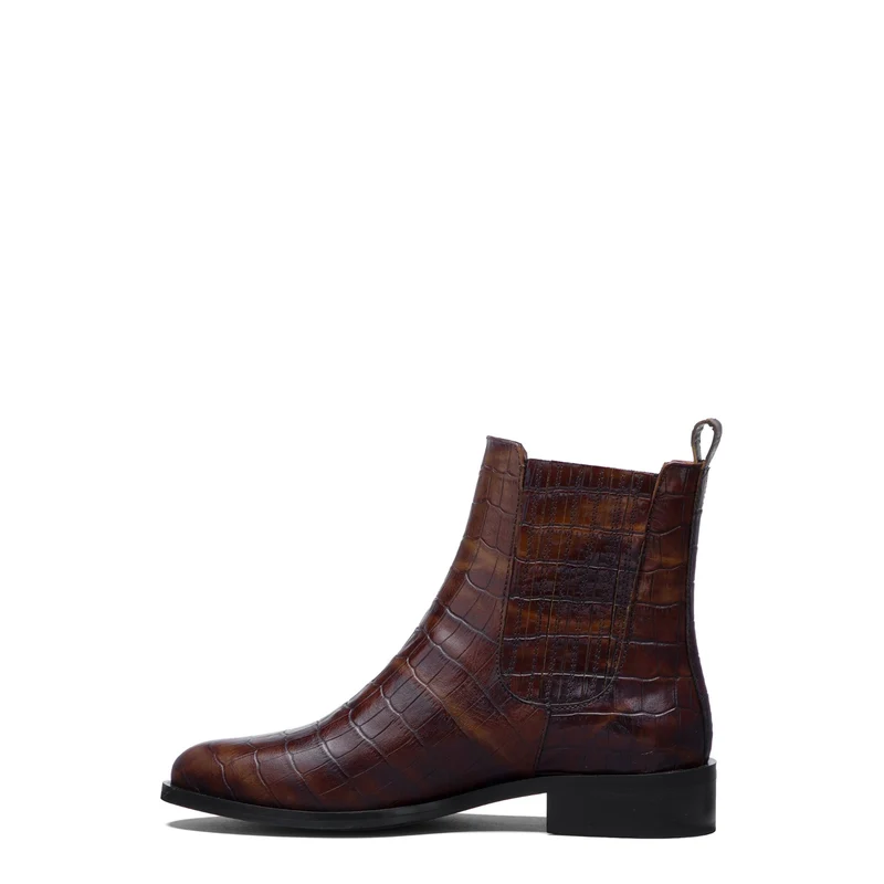 Isabel Bernard Vendôme Chey Croco Bruin Leren Chelsea Boots Van Kalfsleer IB53012-230-36