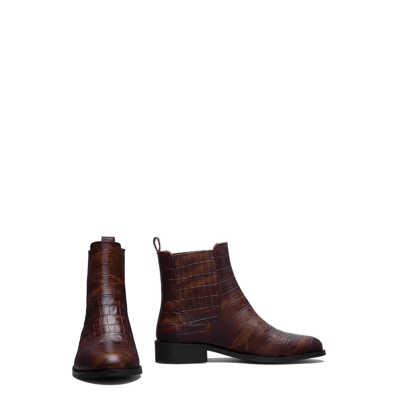 Isabel Bernard Vendôme Chey Croco Bruin Leren Chelsea Boots Van Kalfsleer IB53012-230-36