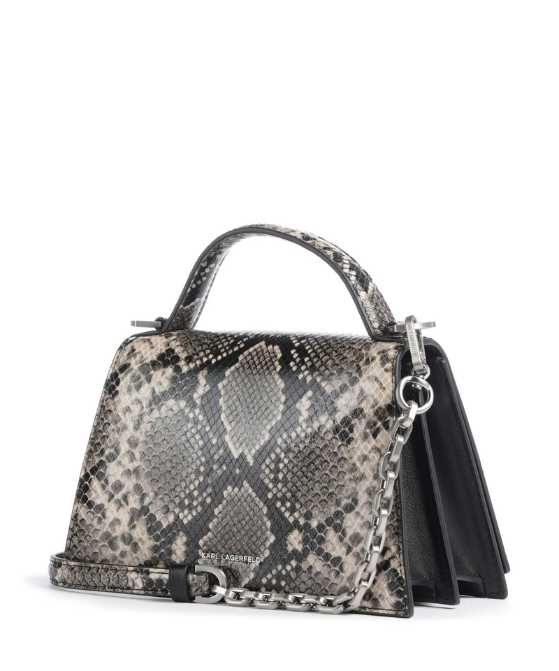 Karl Lagerfeld K/Signature 2.0 Small Bandolera natural snake aop
