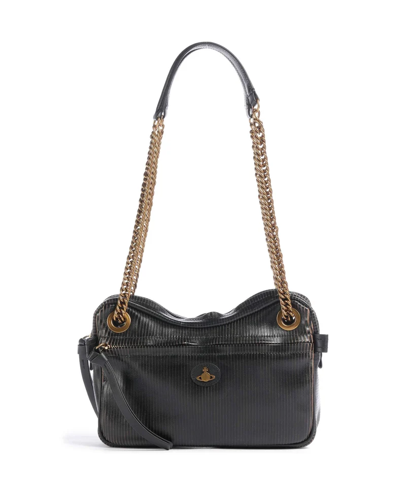 Vivienne Westwood Dolce Laser Line Medium Bolso de hombro black/beige