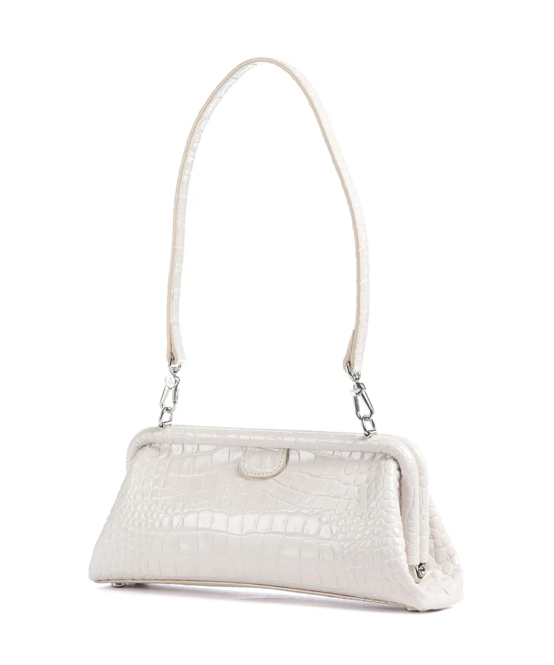Vivienne Westwood Jane Frame Embossed Croc Bolso de hombro pearl white