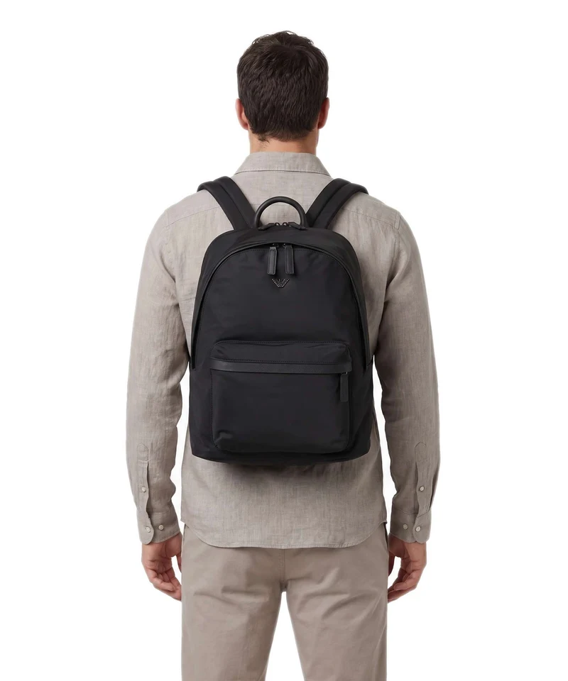 Emporio Armani Nylon Recycled Mochila black beauty