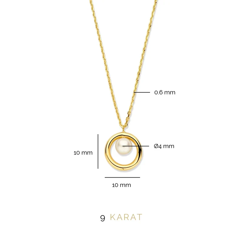 Beloro Jewels Monte Napoleone Perla 9 Karaat Ketting BO340026