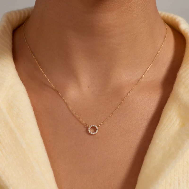 Beloro Jewels Monte Napoleone Irene 9 karaat ketting met zirconia stenen BO340048