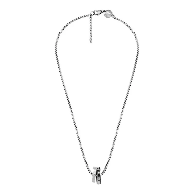 Diesel Double Pendant Stainless Steel Necklace DX1168040